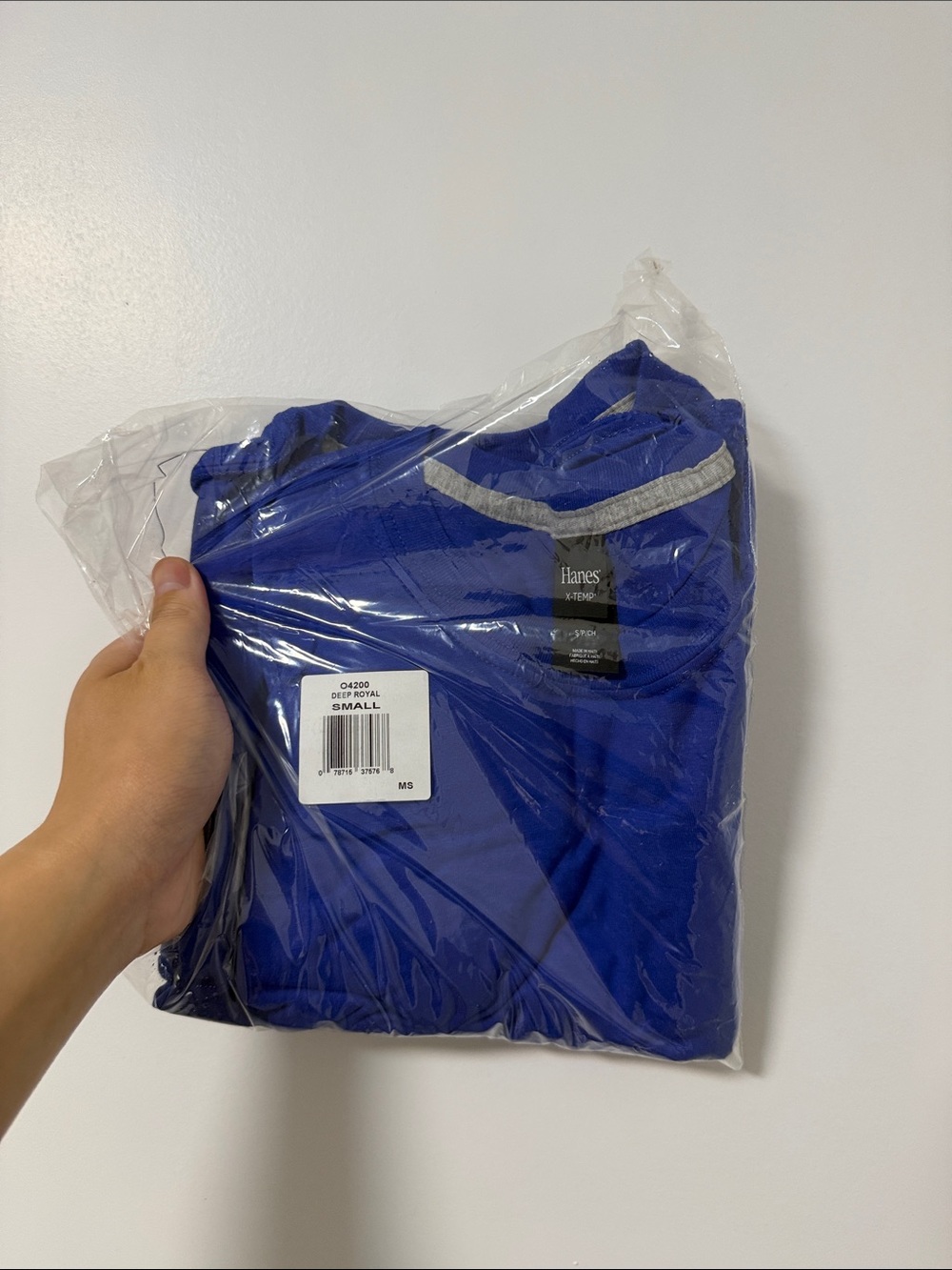 Hanes Men’s Deep Royal Blue Crew Neck Tee with Contrast Trim 2-packs